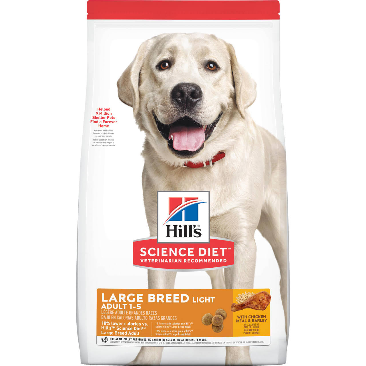 Hill's Science Diet Adult Large Breed 1-5 Light with Chicken Meal & Barley Dry Dog Food 30 lb