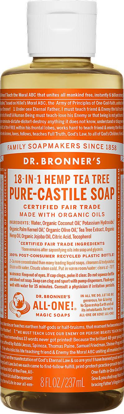 Dr. Bronner's 18-in-1 Pure-Castile Liquid Soap - Hemp Tea Tree, 237ml