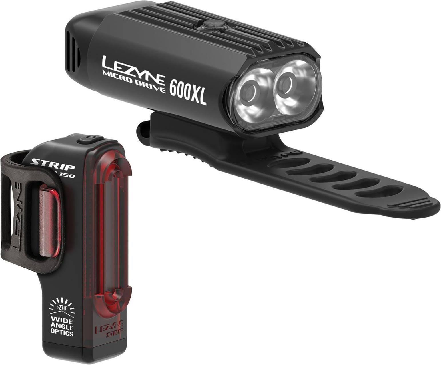 Lezyne Micro Drive 600XL Strip Light Set - Black