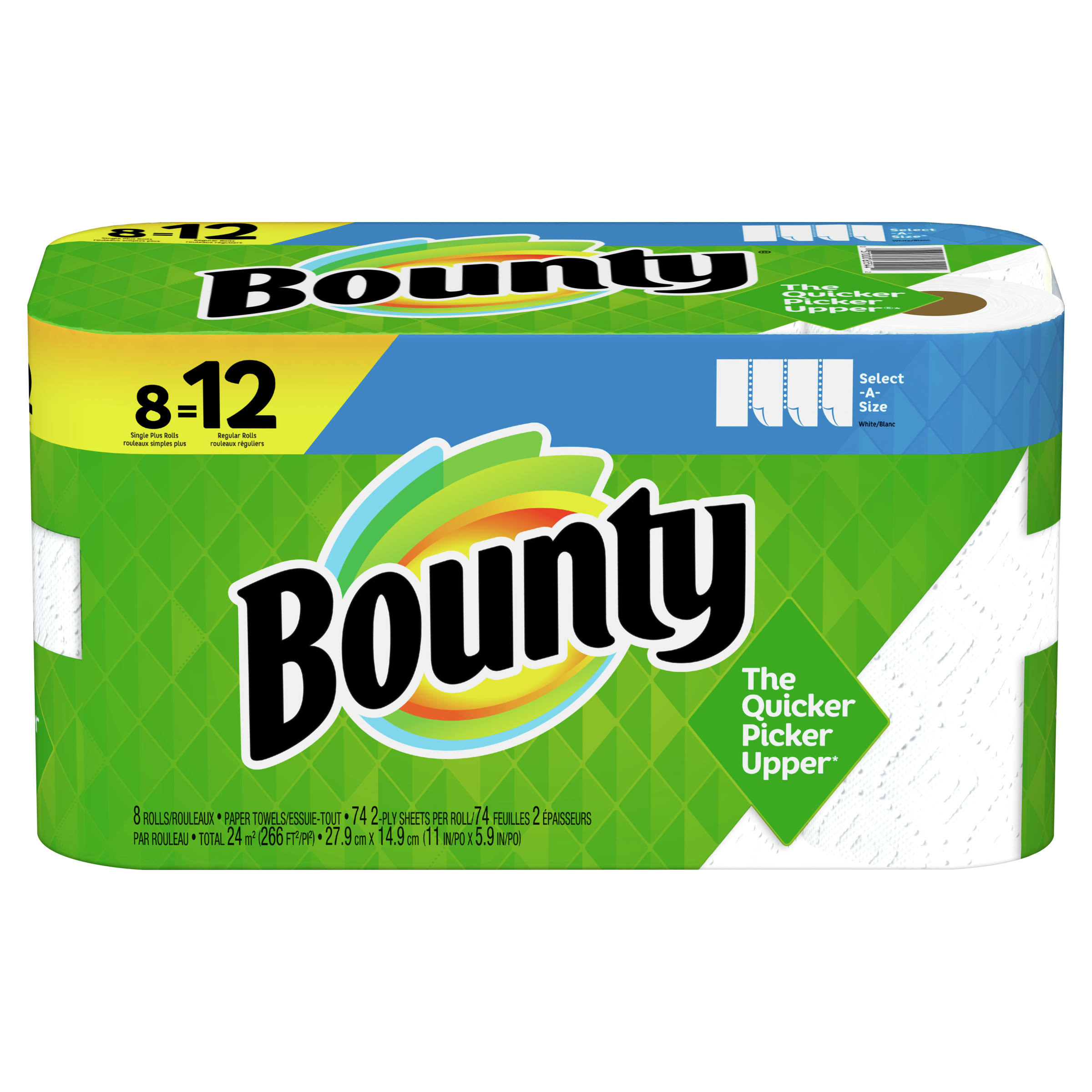 Bounty Select-A-Size White Single Plus Paper Towels 8 Rolls