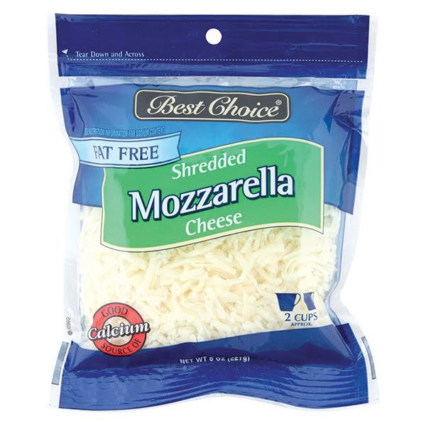 Best Choice Shredded Cheese, Fat Free, Mozzarella - 8 oz