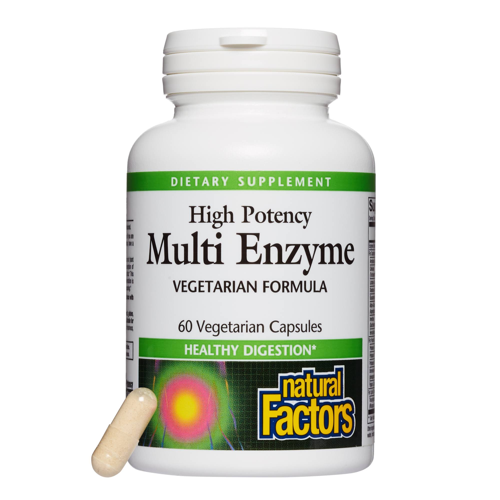 Natural Factors High Potency Multi Enzyme Dietary Supplement - 60 Capsules