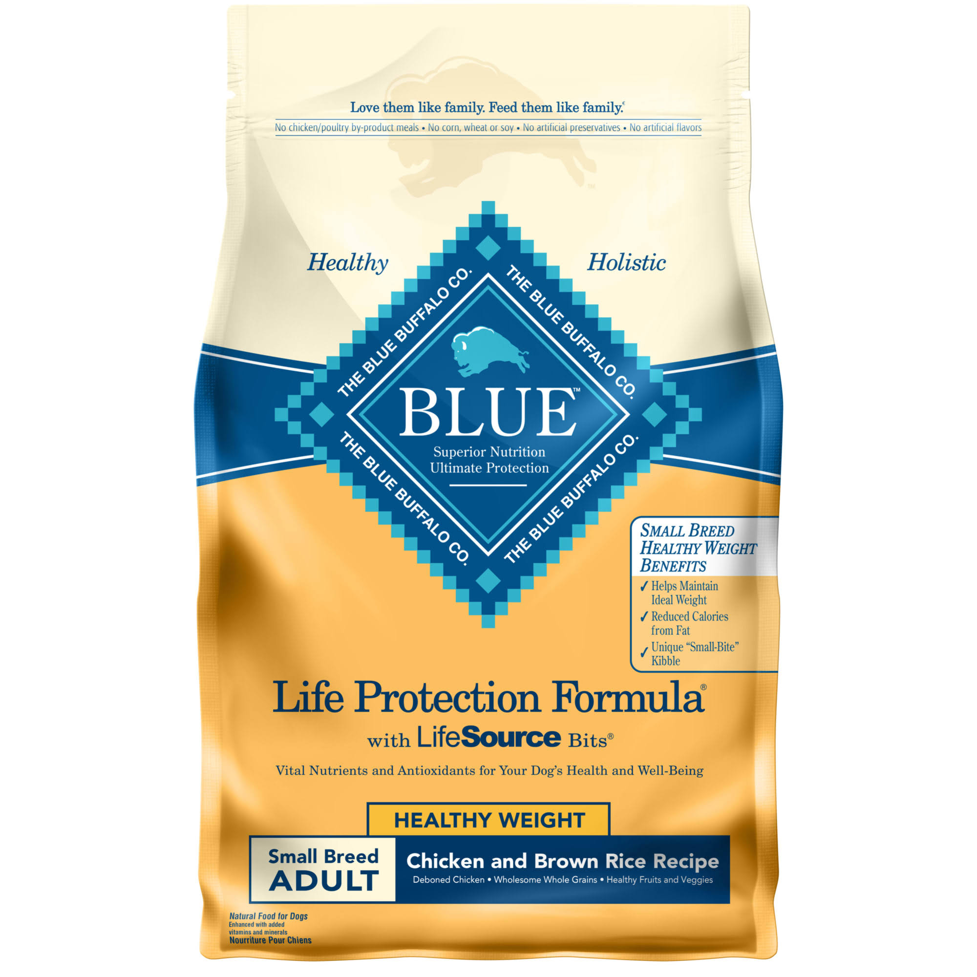 Blue Buffalo Adult Small Breed Healthy Weight - Chicken & Brown Rice, 6lbs