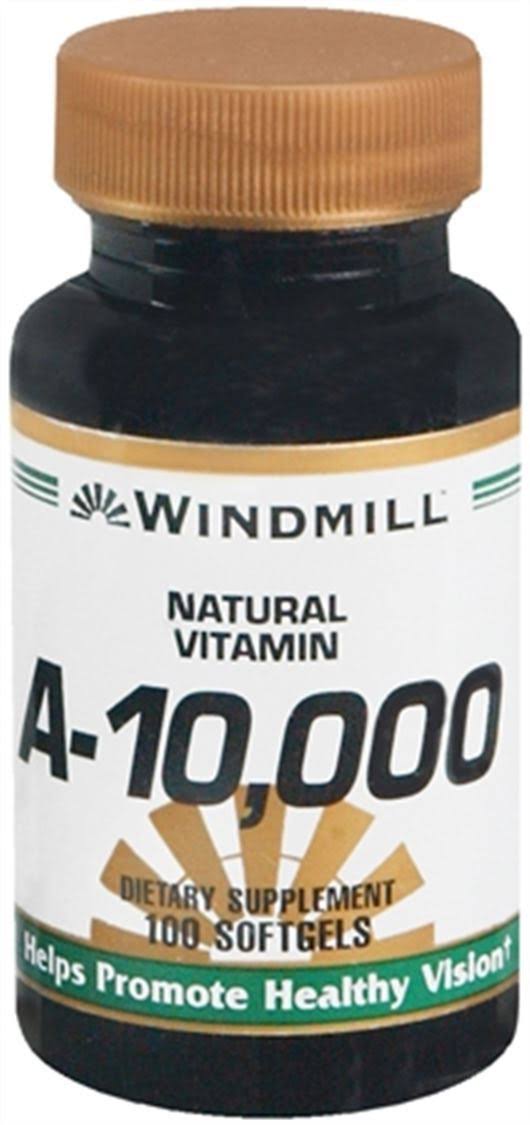 Windmill Natural Vitamins A-10,000 Dietary Supplement - 100 Softgels