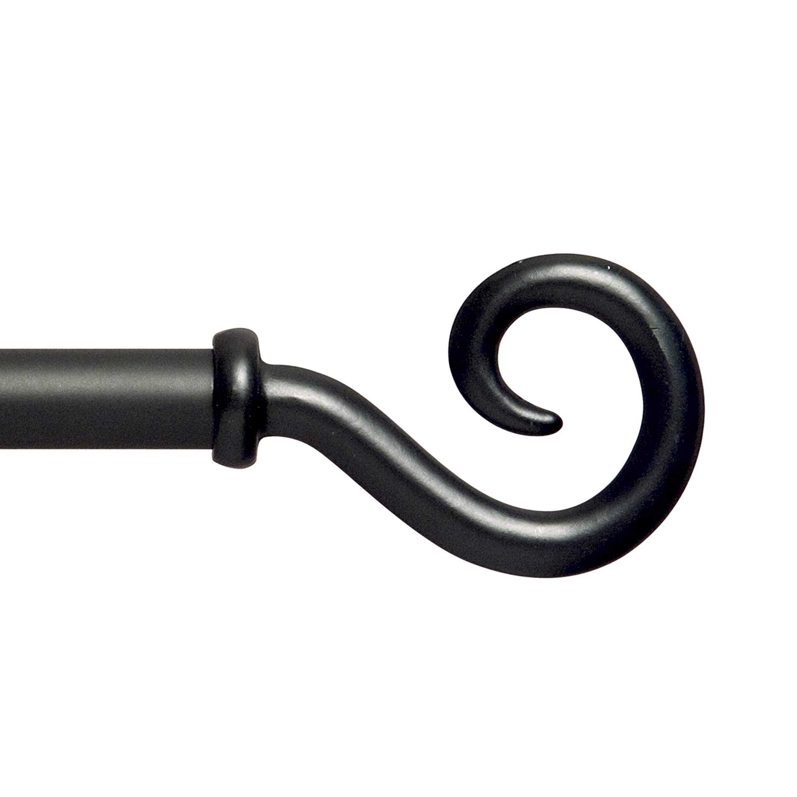 Kenney Medieval Hook Window Curtain Rod - Black, 48" to 86"