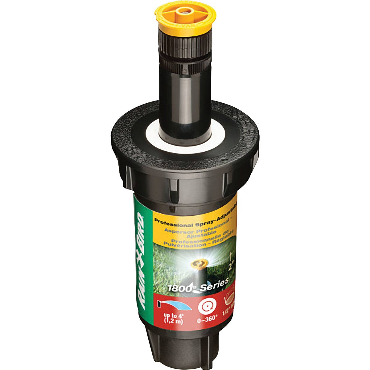 Rain Bird 2 In. Full Circle Adjustable 4 Ft. Rotary Sprinkler with Pressure Regulator 1802AP4PRS