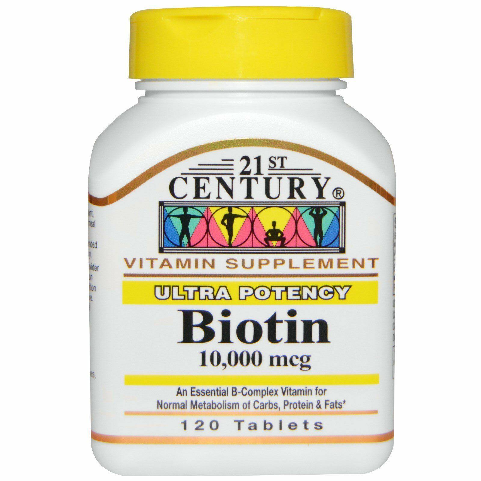21st Century Biotin Vitamin Supplement - 10,000mcg, 120 Tablets