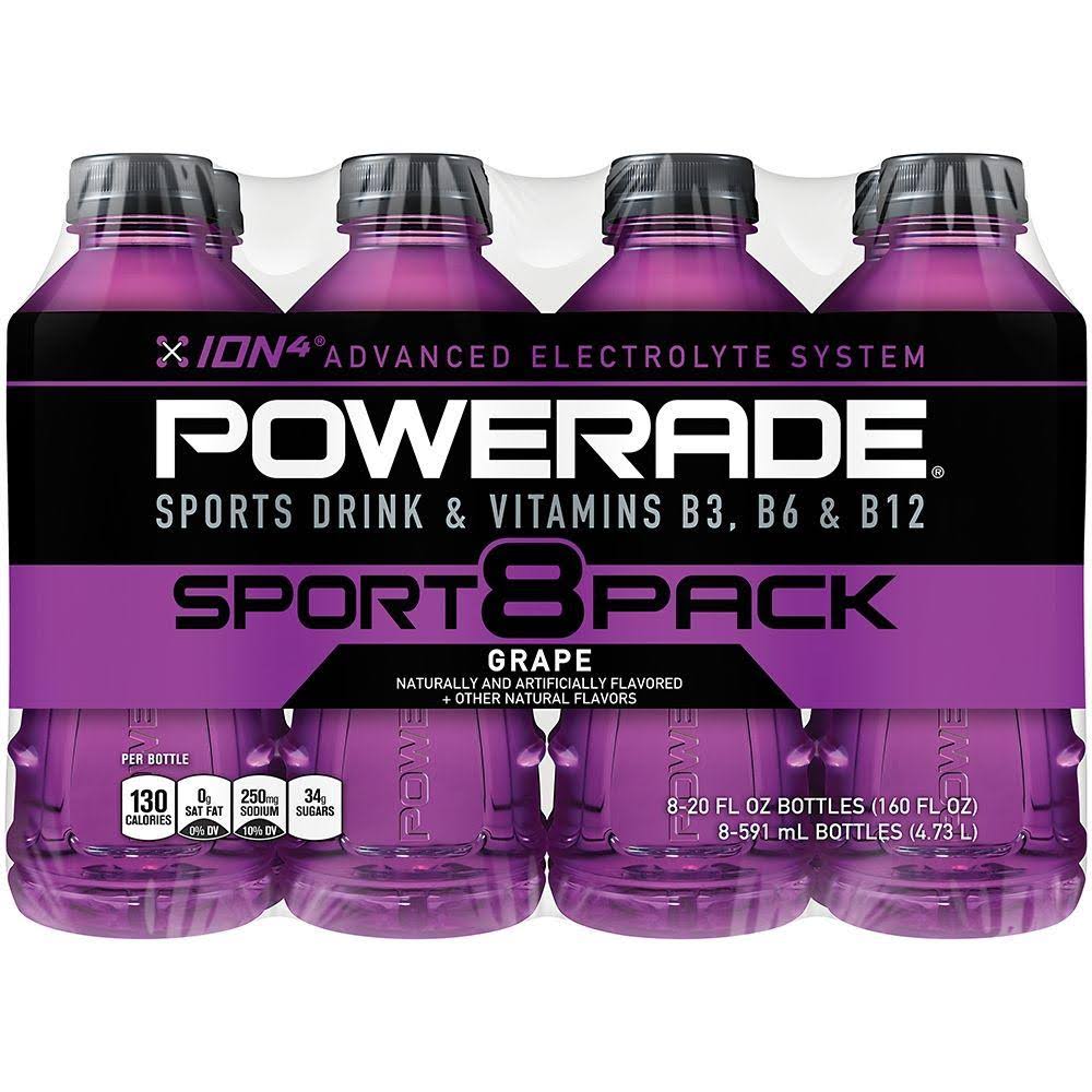 Powerade Ion4 Sports Drink - Grape, 8pk, 20oz