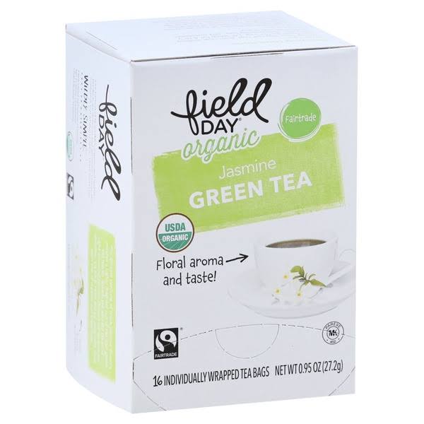 Field Day Green Tea, Organic, Jasmine, Tea Bags