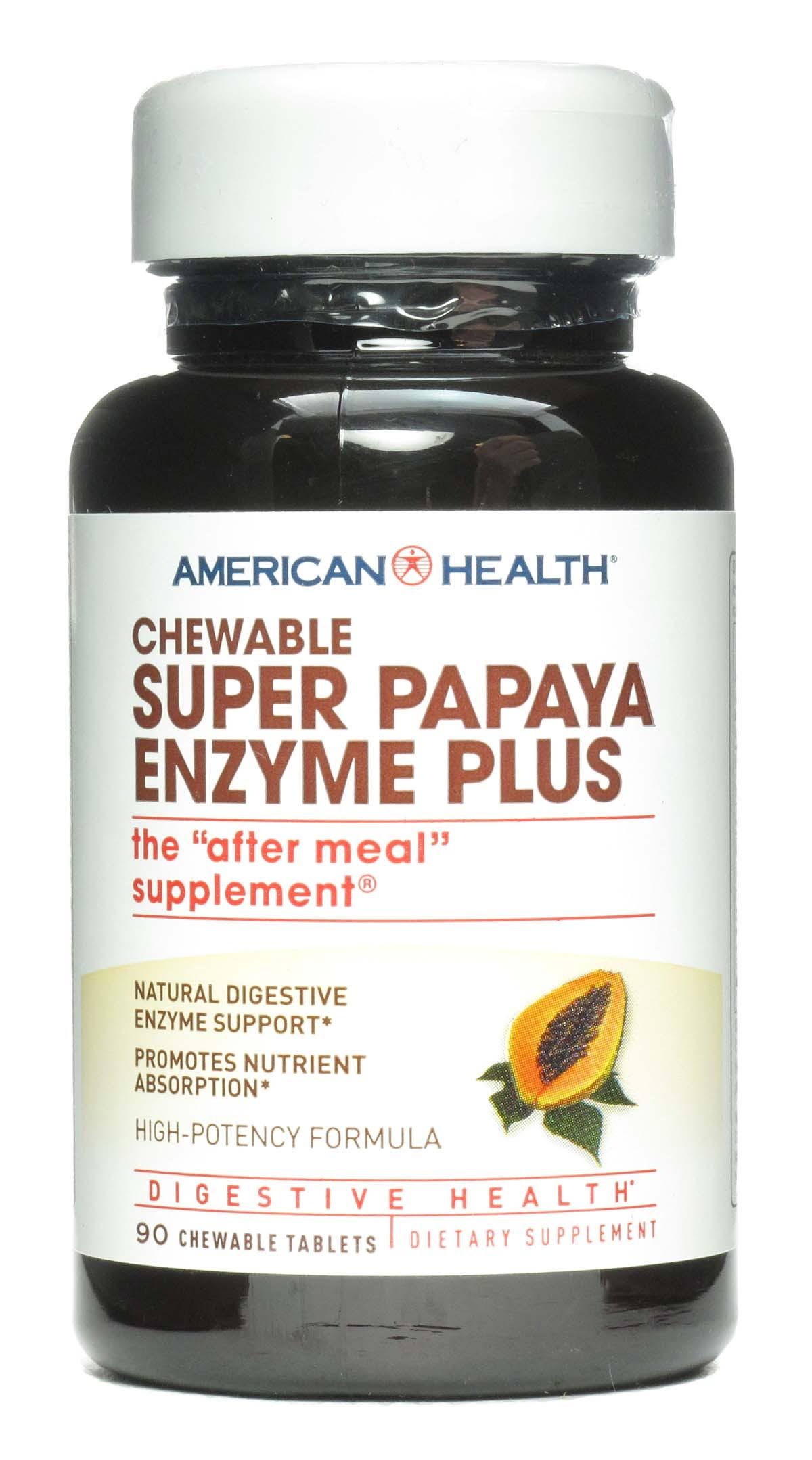 American Health Super Papaya Enzyme Plus - 180 Chewable Tablets
