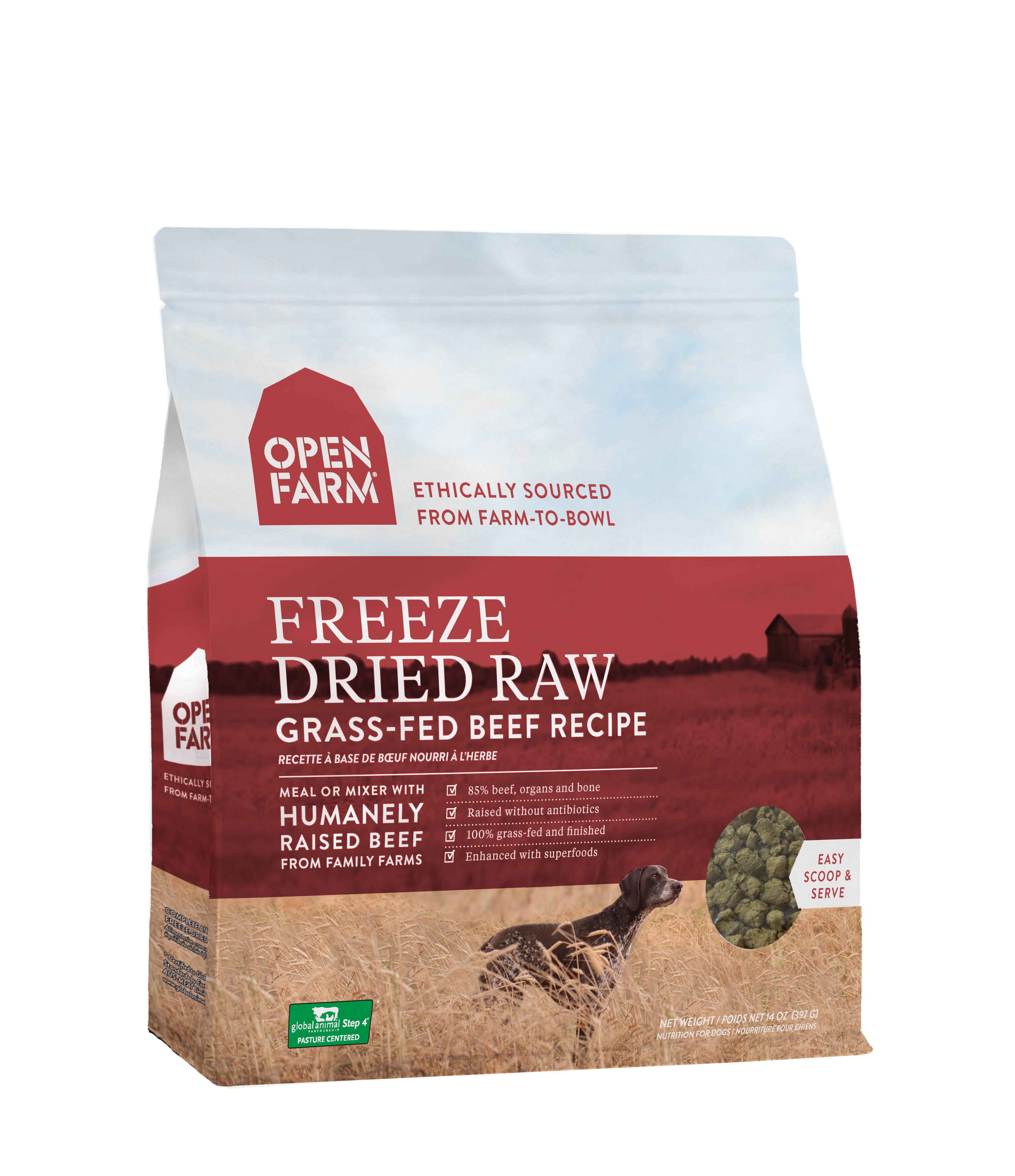 Open Farm Freeze Dried Raw Dog Food Grass-Fed Beef / 13.5 oz
