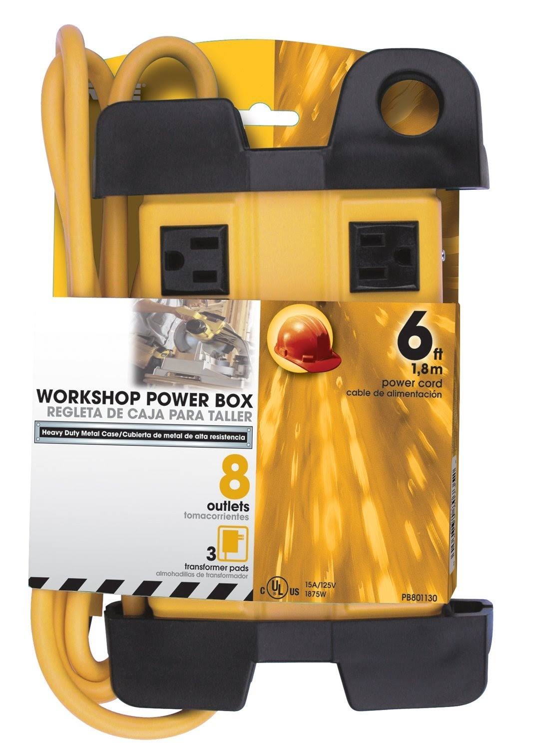 Prime Workshop Power Box - 8 Outlets, 1.8m
