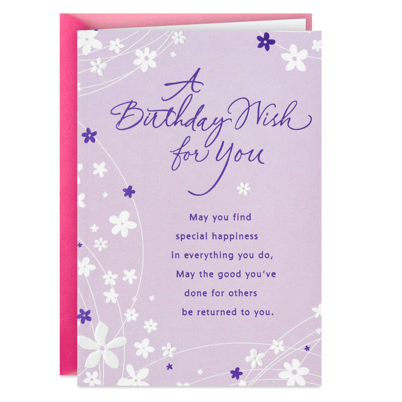 Hallmark Birthday Card, A Day Blessed with Peace, Joy and Happiness Birthday Card
