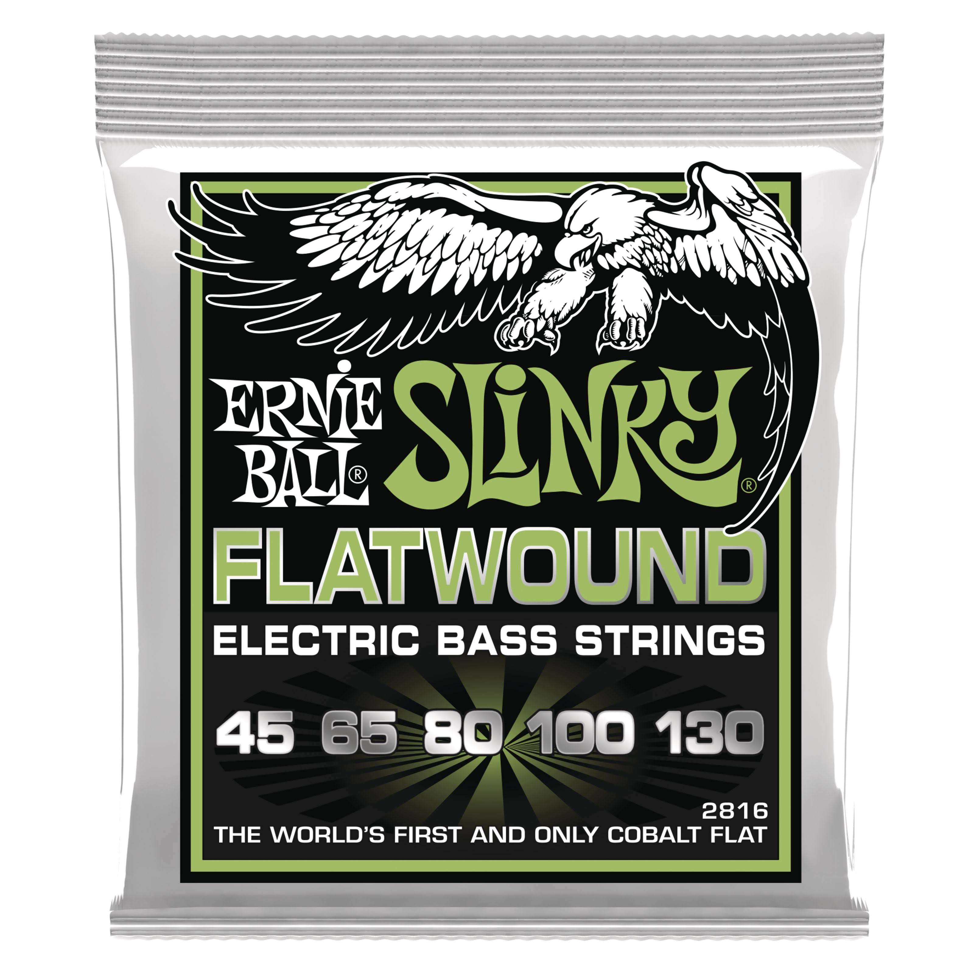 Ernie Ball Slinky Flatwound 5 String Bass Strings - Size 45-130