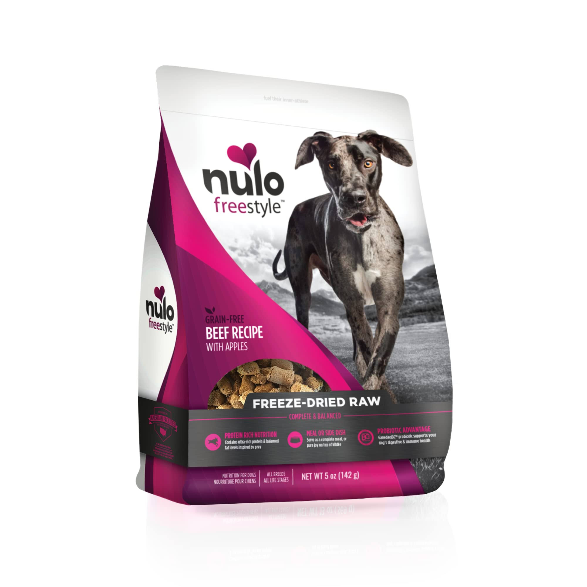 Nulo Freestyle Freeze-Dried Raw Beef with Apples Dog Food - 5 oz