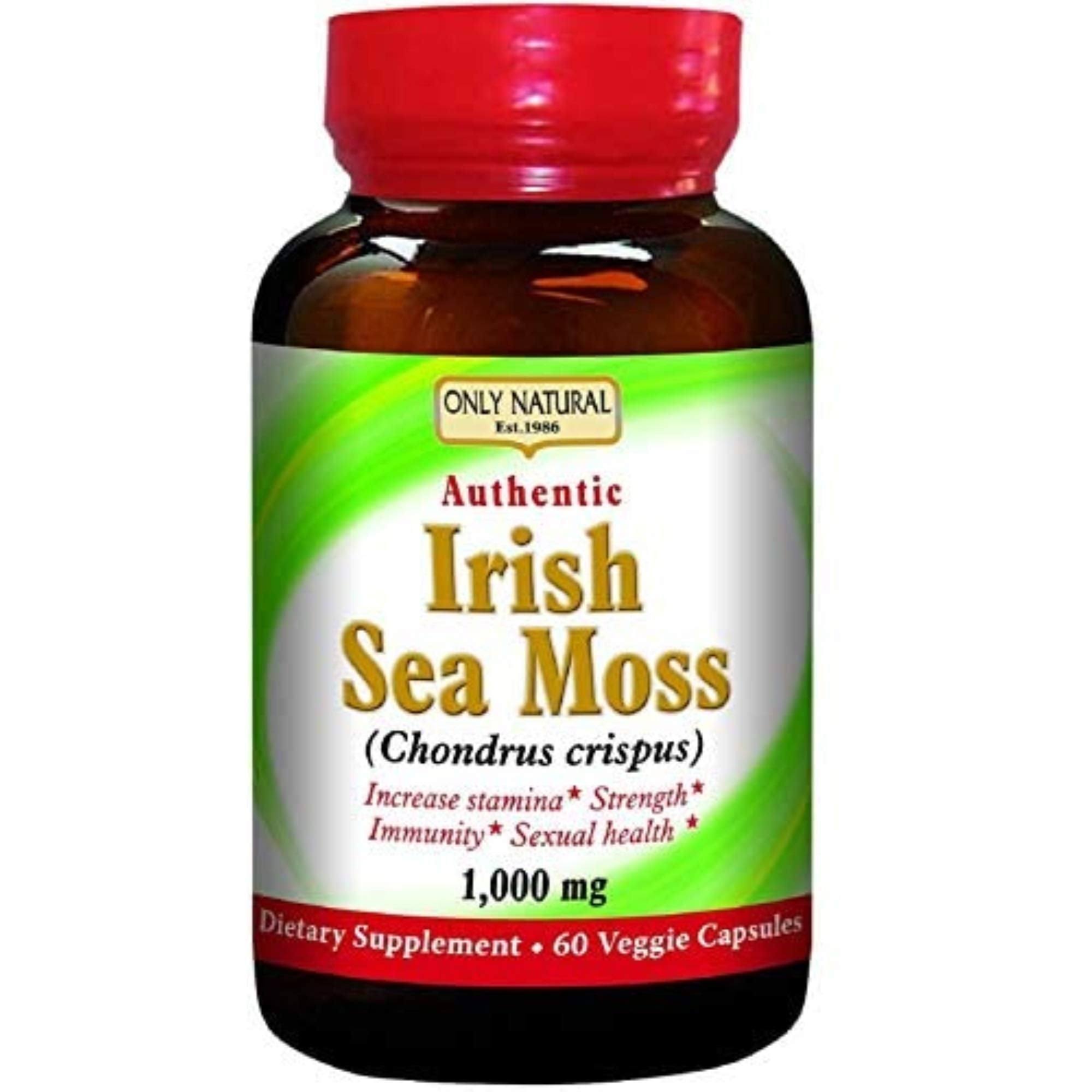 Only Natural Irish Sea Moss, 60 Caps (Pack of 1)