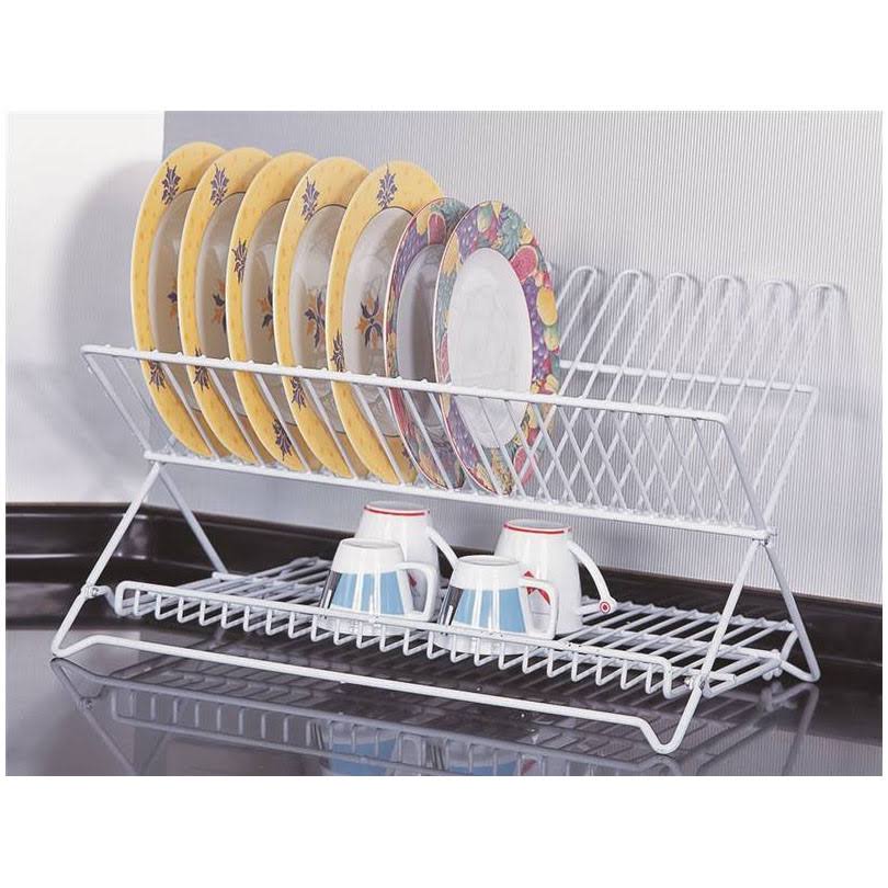 Homebasix Folding Dish Rack - White