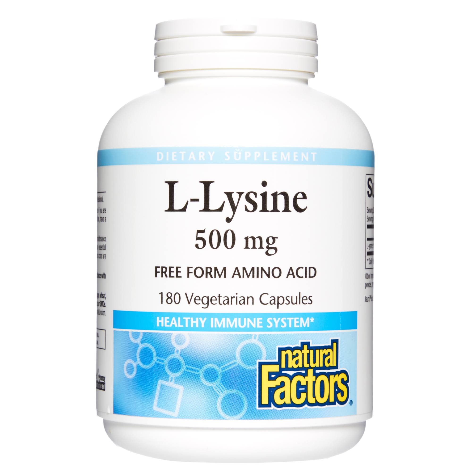 Natural Factors L-lysine Supplement - 180 Veggie Caps