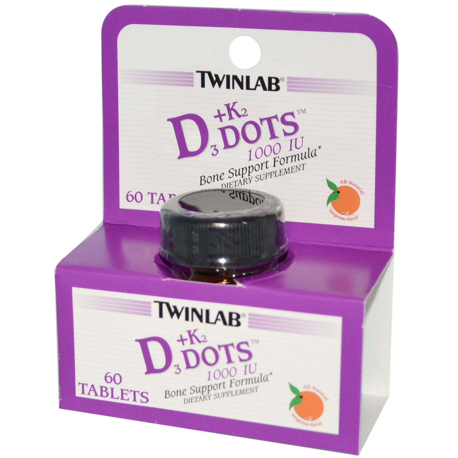 Twinlab D3 Dots K2 Natural Dietary Supplement - 60ct