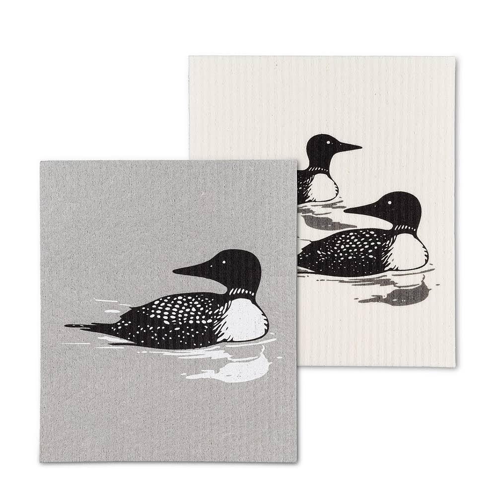 Abbott Collections Loons Dishcloths. Set of 2.
