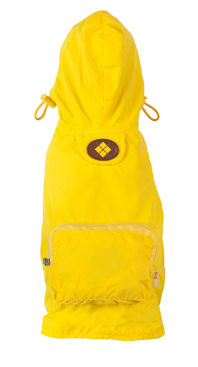 Fab Dog Pocket Travel Dog Raincoat - Yellow, X-Small