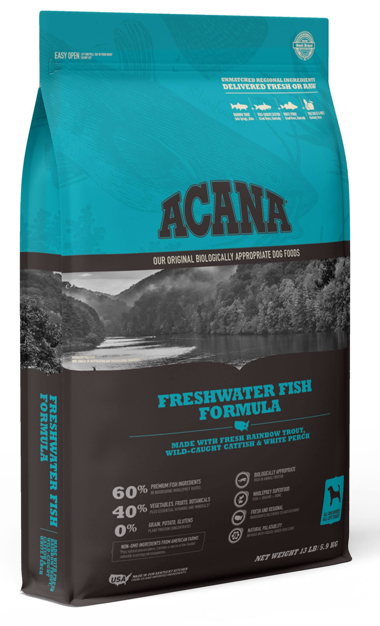 Acana Freshwater Fish Formula Grain-Free Dry Dog Food 25 LB
