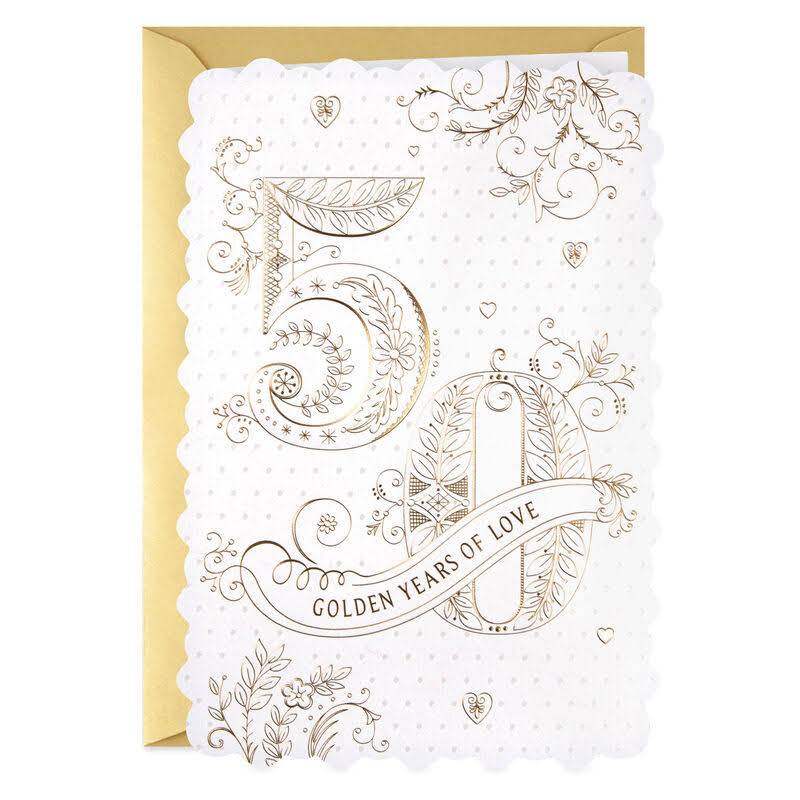 Hallmark Anniversary Card, 50 Golden Years of Love 50th Anniversary Card