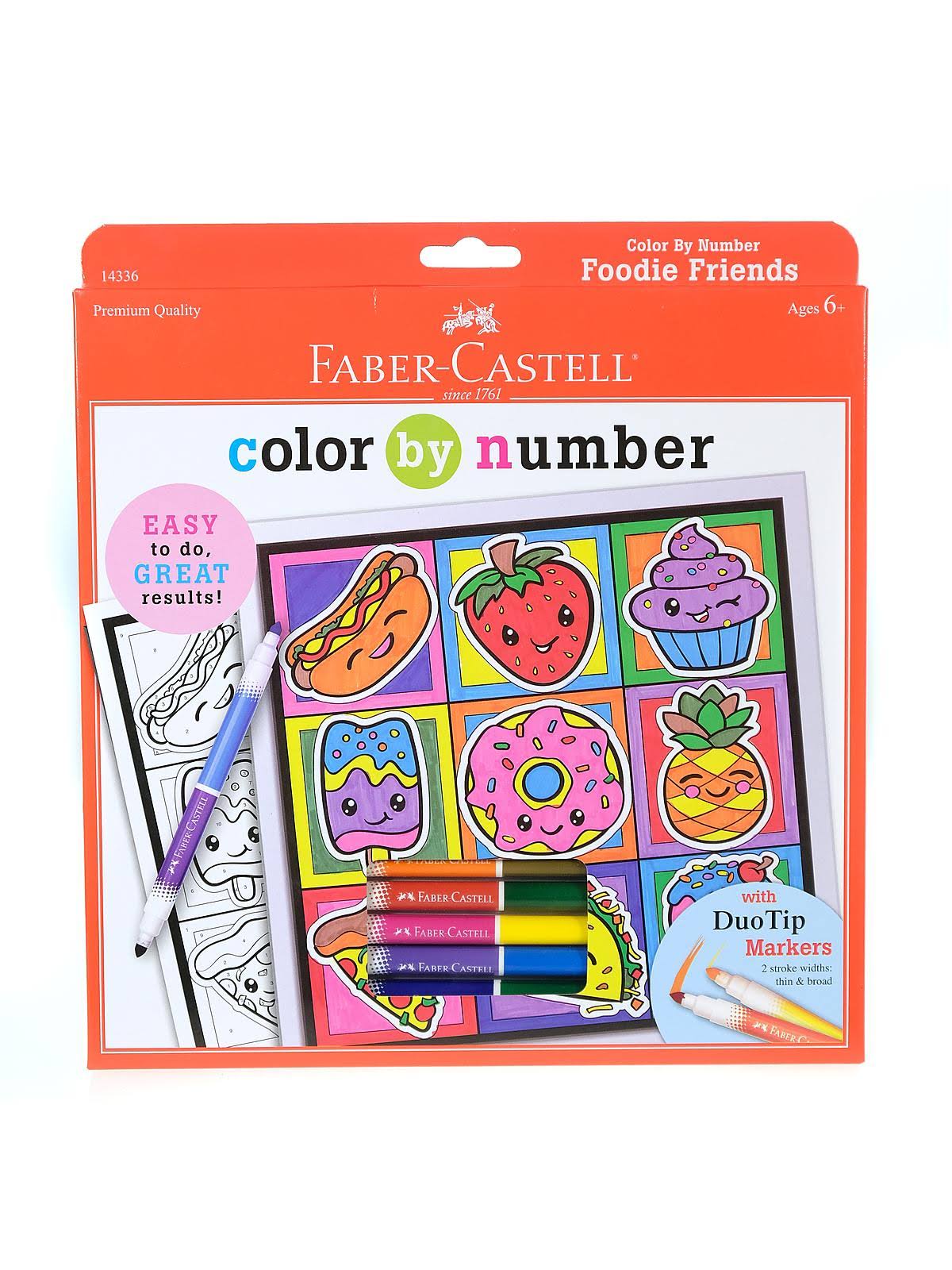 Faber-Castell Color By Number Foodie Friends- Child Art Activity for
