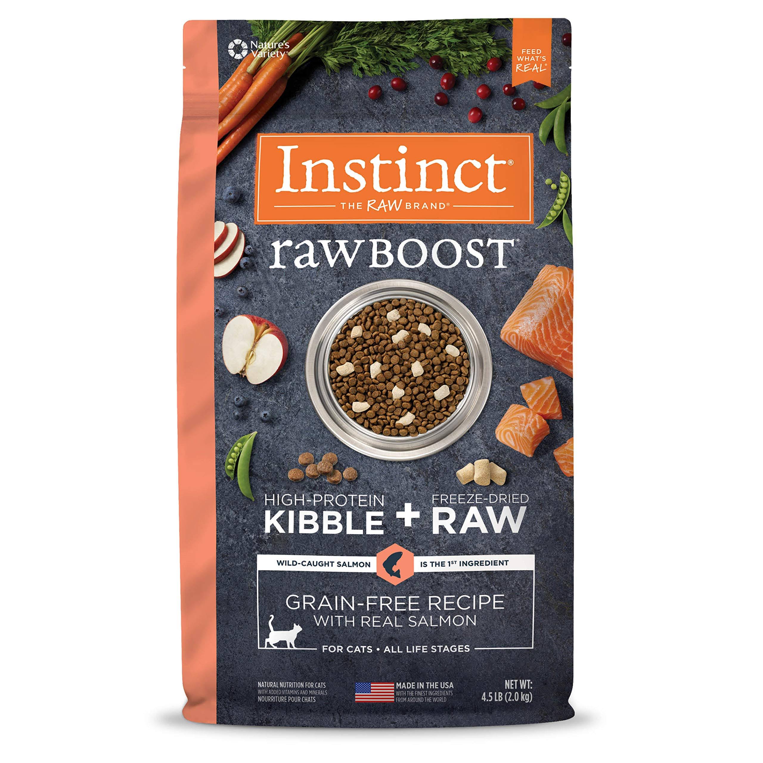 Instinct Raw Boost Real Salmon Recipe Grain-Free Dry Cat Food - 4.5 lb.