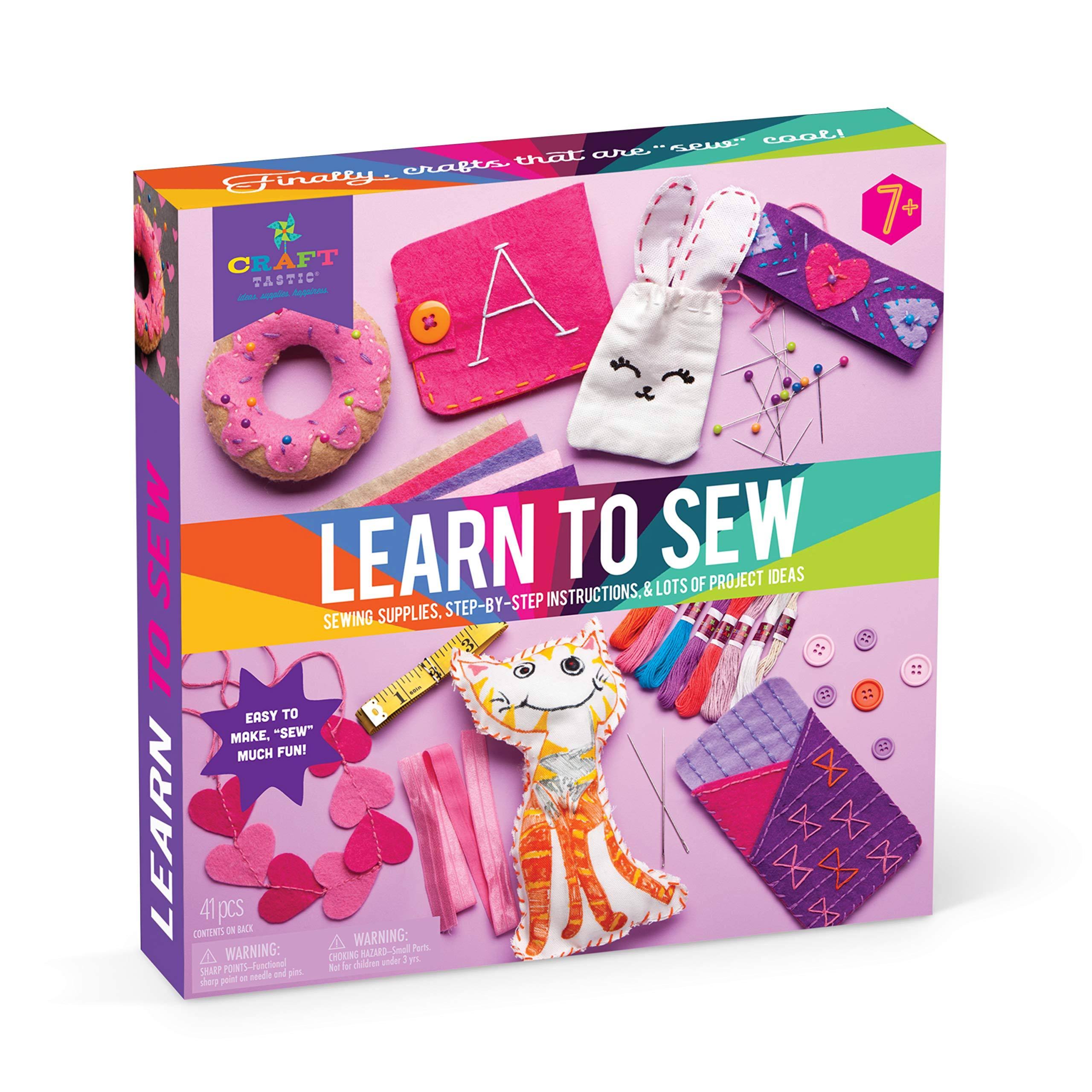 Craft-tastic Learn to Sew Kit Craft Kit Includes 7 Fun Projects, 34