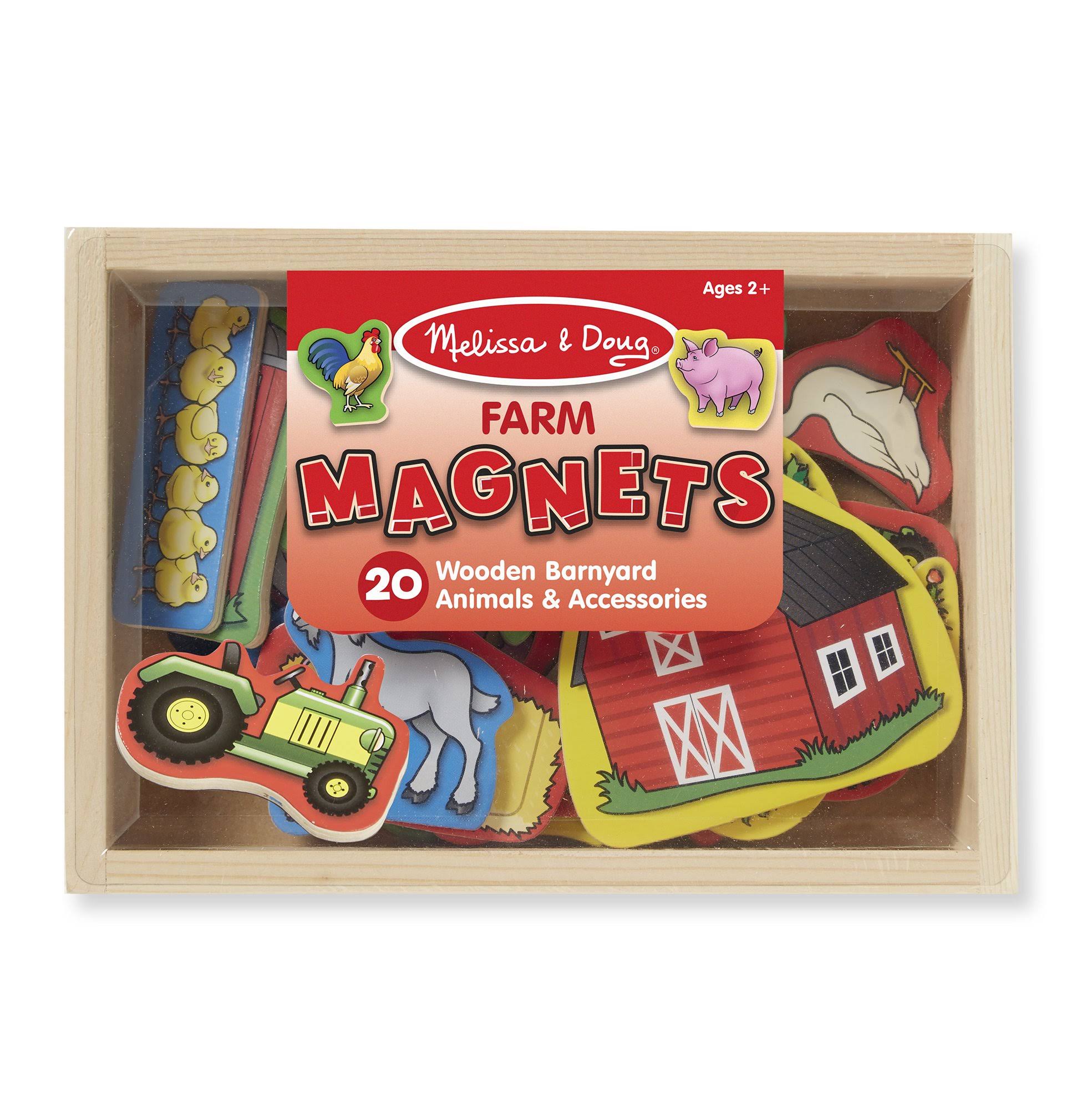Melissa & Doug Wooden Farm Magnets - 20 Wooden Farm Magnets