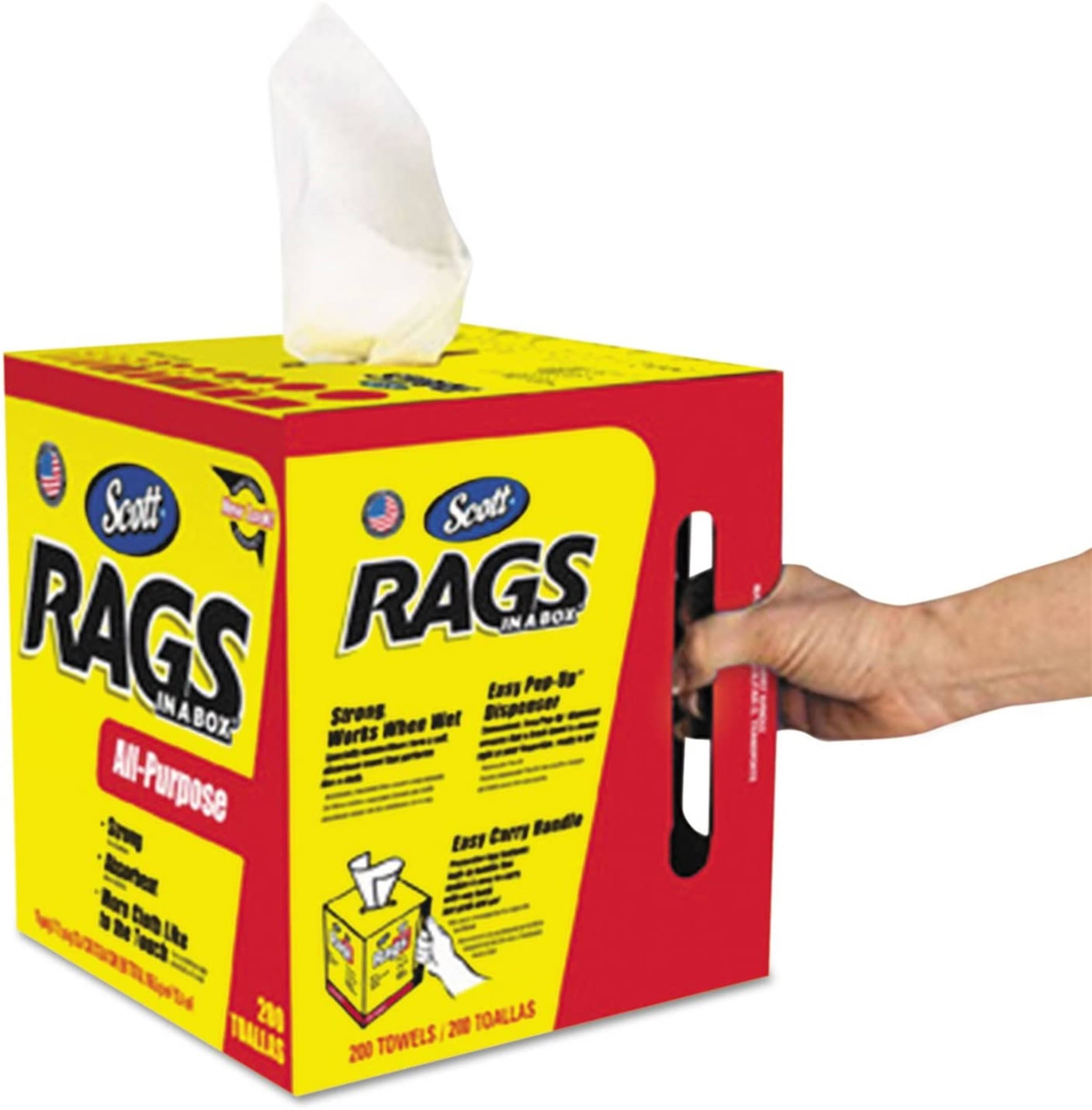 Scott Rags In A Box - White, 200 Towels