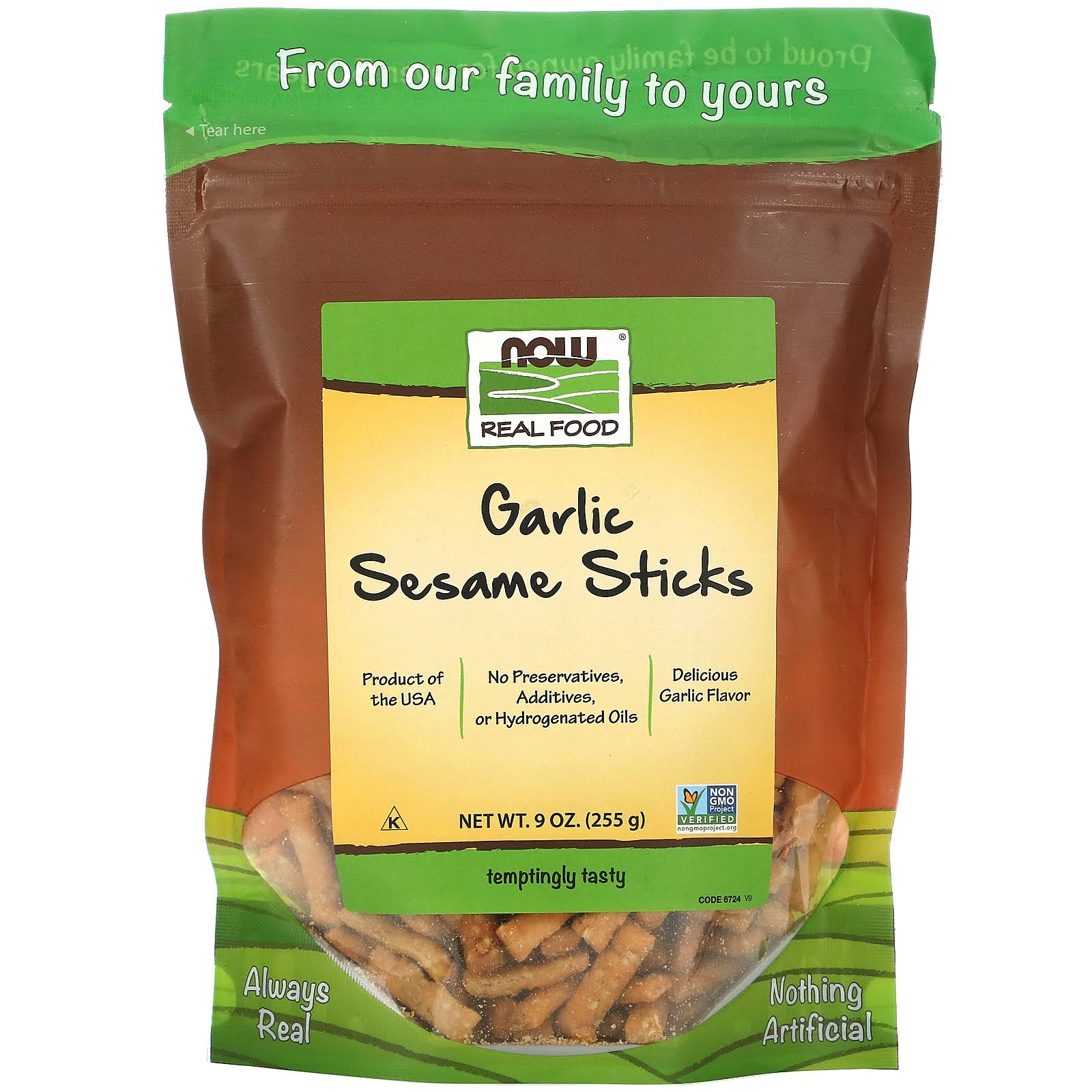 Now Foods Sesame Sticks - Garlic