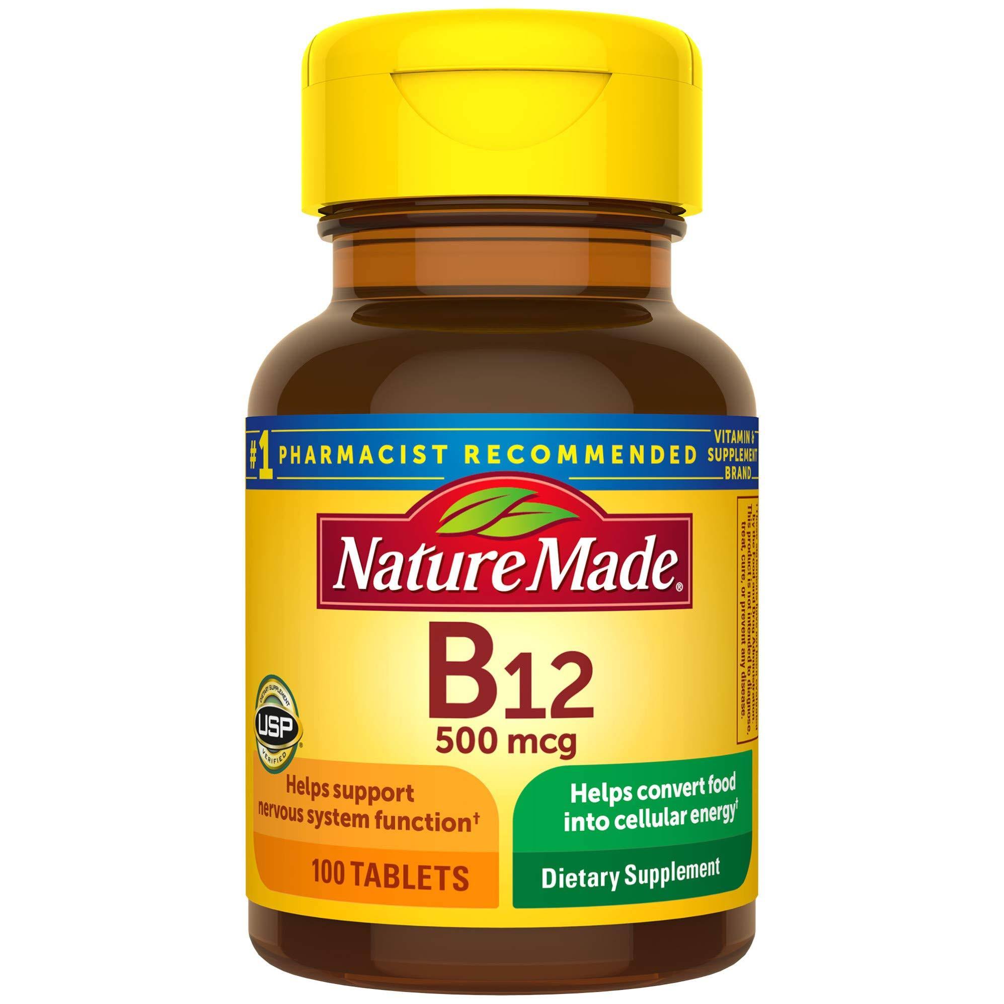 Nature Made B-12 Vitamin 500MCG Dietary Supplement Tablets