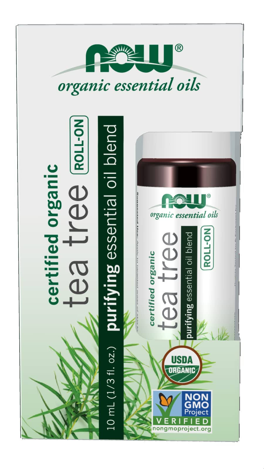 Now Foods Certified Organic Tea Tree Roll-On 1/3 FL oz (10 ml)