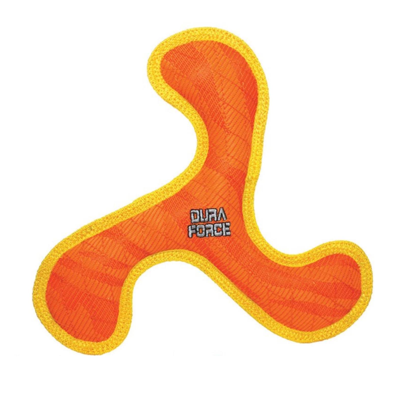 DuraForce Boomerang Tiger Dog Squeaker Toy Orange/Yellow 26cm