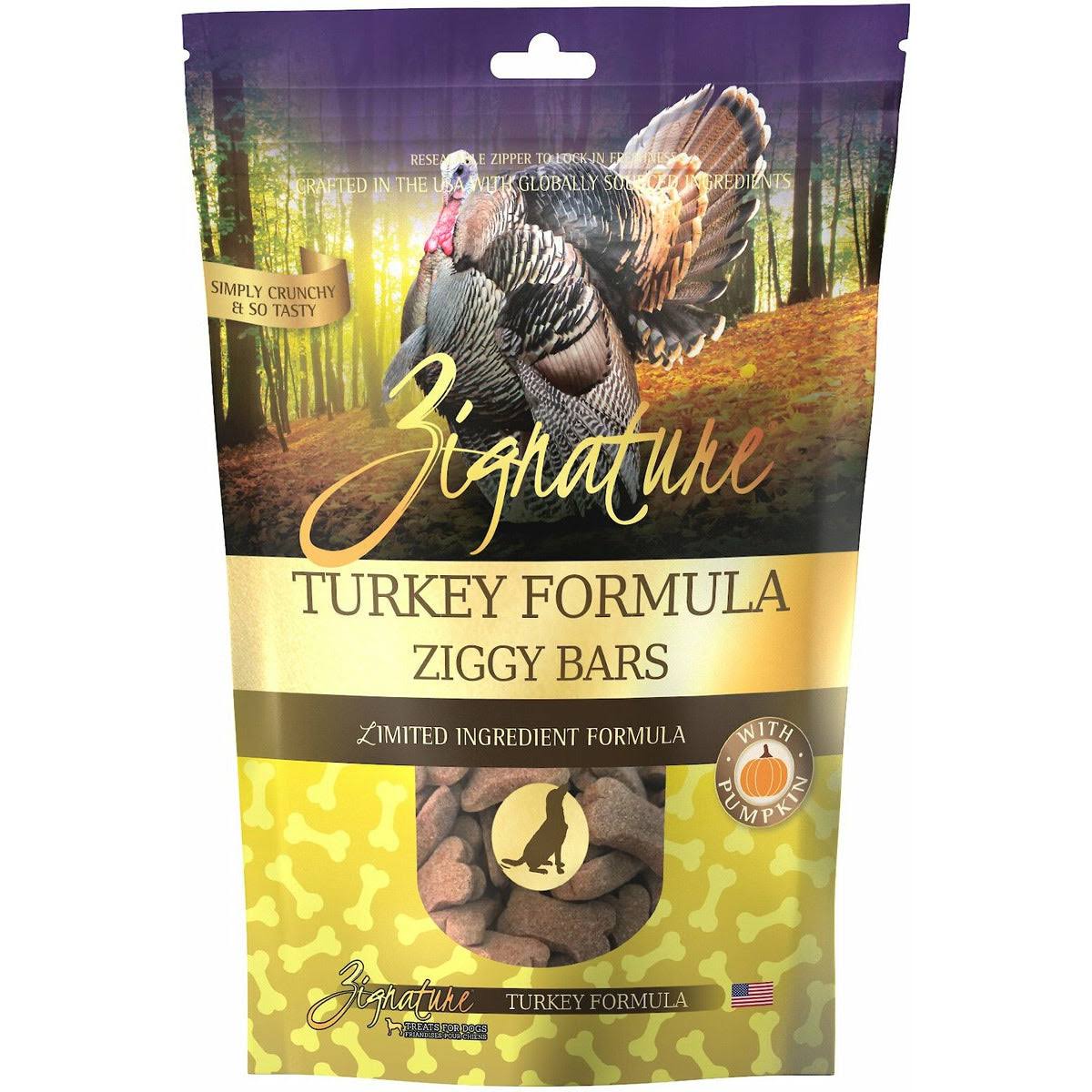 Zignature Turkey Formula Ziggy Bars Dog Treats - 12 oz