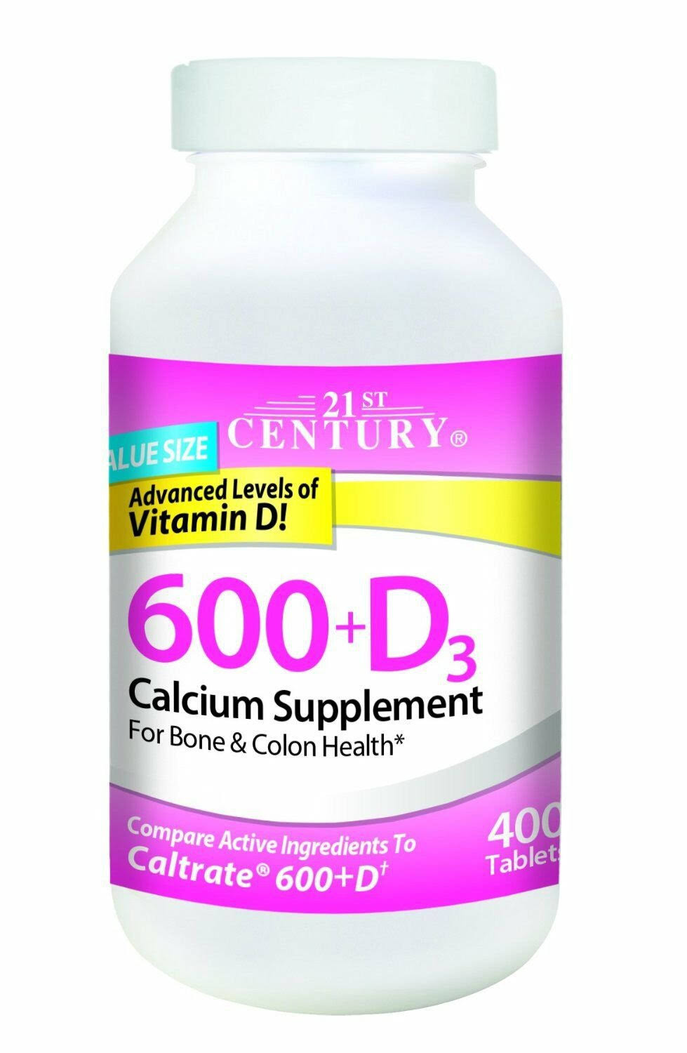 21st Century Calcium Plus D Supplement - 600mg, x400