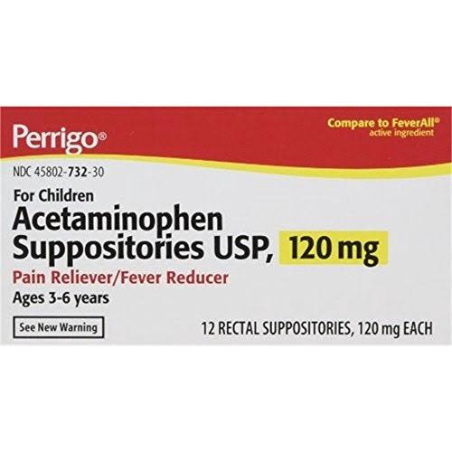 Perrigo Acetaminophen Suppositories - 120mg, 12 Rectal Suppositories