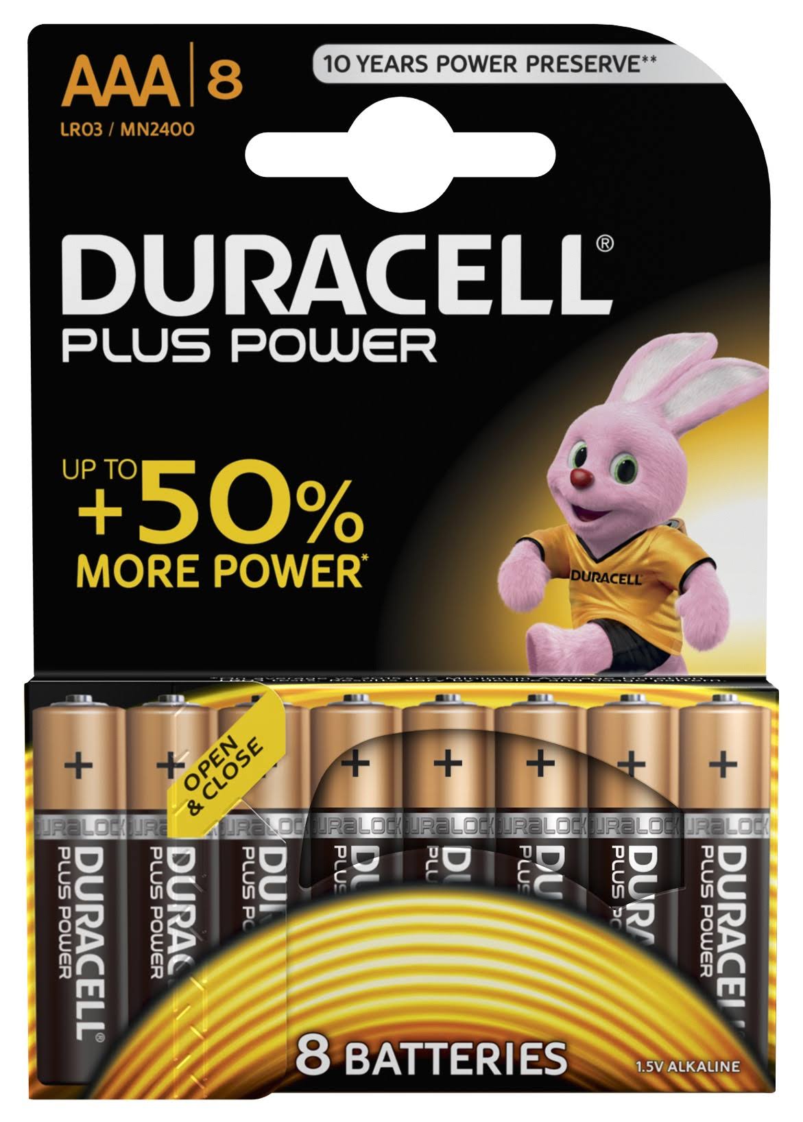 Duracell Plus Power Type AAA Alkaline Batteries - 8pk