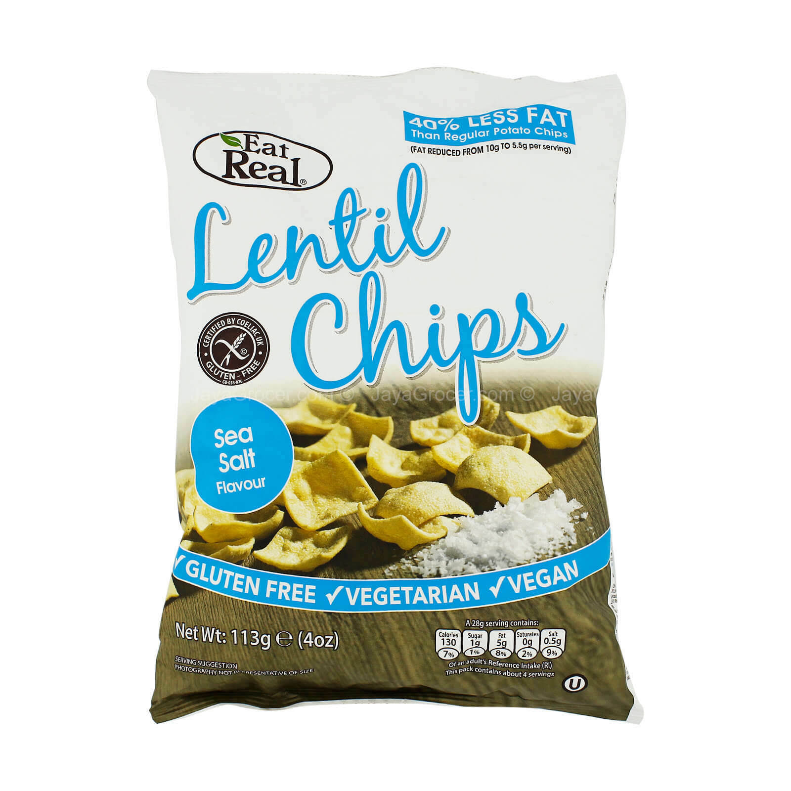 Cofresh Eat Real Lentil Chips - Sea Salt, 113g