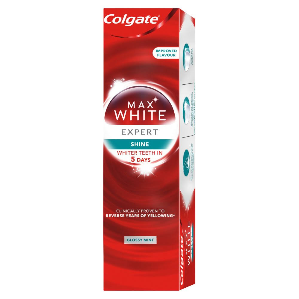 Colgate Max White Expert Shine Glossy Mint Whitening Toothpaste - 75ml
