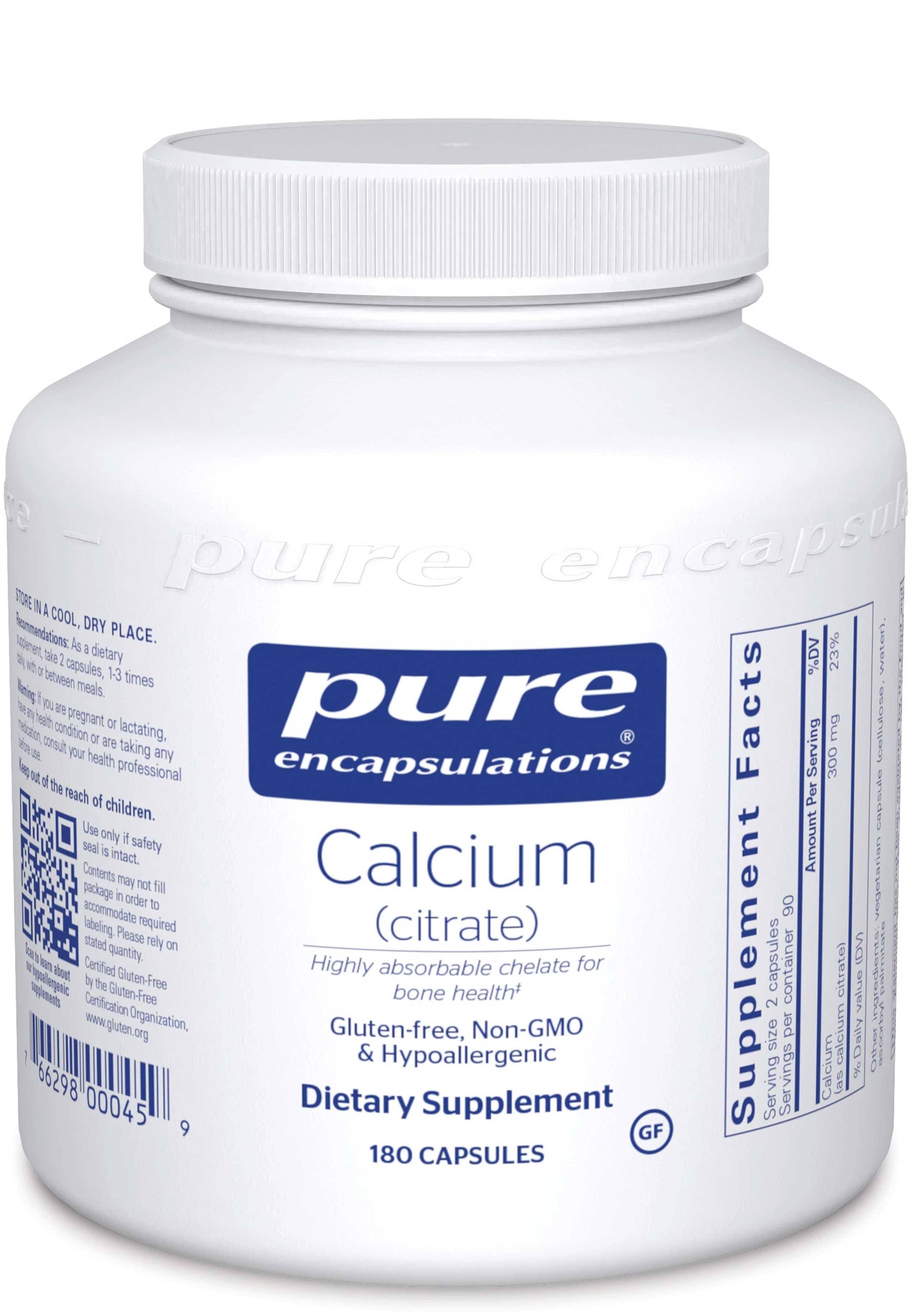 Pure Encapsulations Calcium Citrate Supplement - 150mg, 180 Count