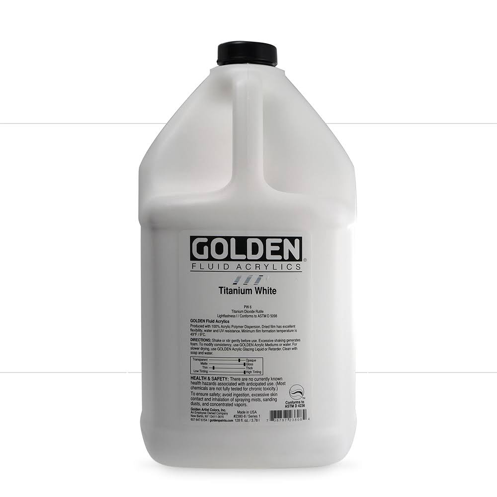 Golden Fluid Acrylic Paint - Titanium White, 1gal