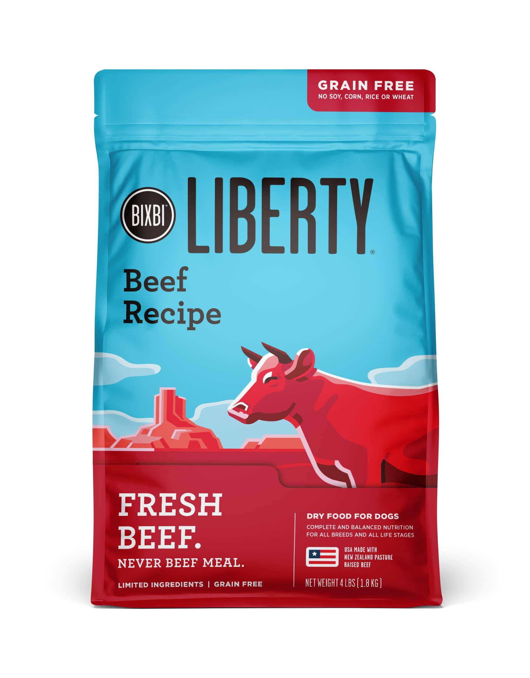 Bixbi Liberty Fresh Beef Grain Free Dry Dog Food 4lb