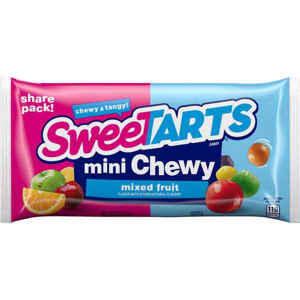 Sweetarts Candy, Mixed Fruit, Mini Chewy, Share Pack - 4 oz