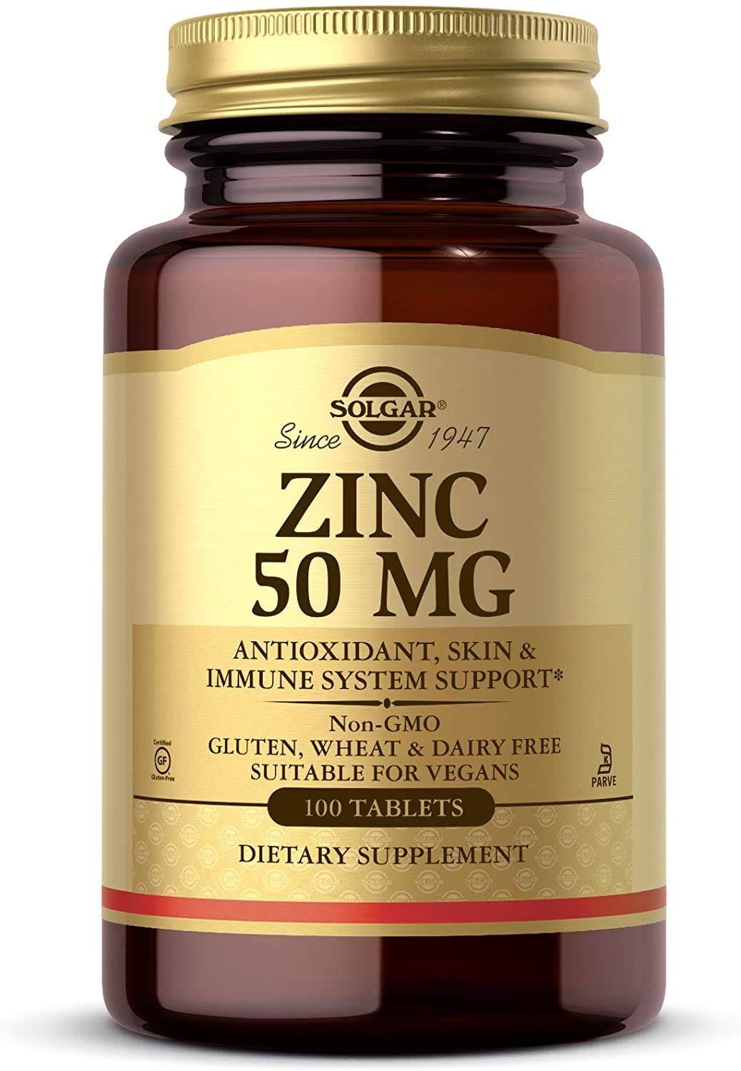 Solgar Zinc Tablets, 50 mg