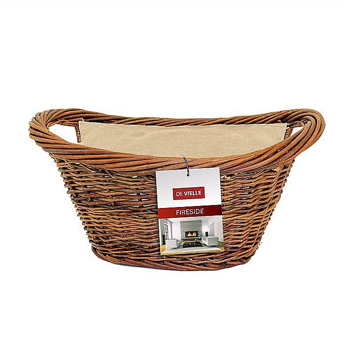 De Vielle Wicker Oval Basket - Natural, With Jute Liner