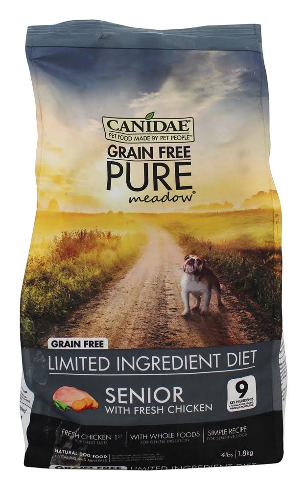 CANIDAE Grain Free Pure Meadow Senior Dog Formula with Fresh Chicken - 4lbs