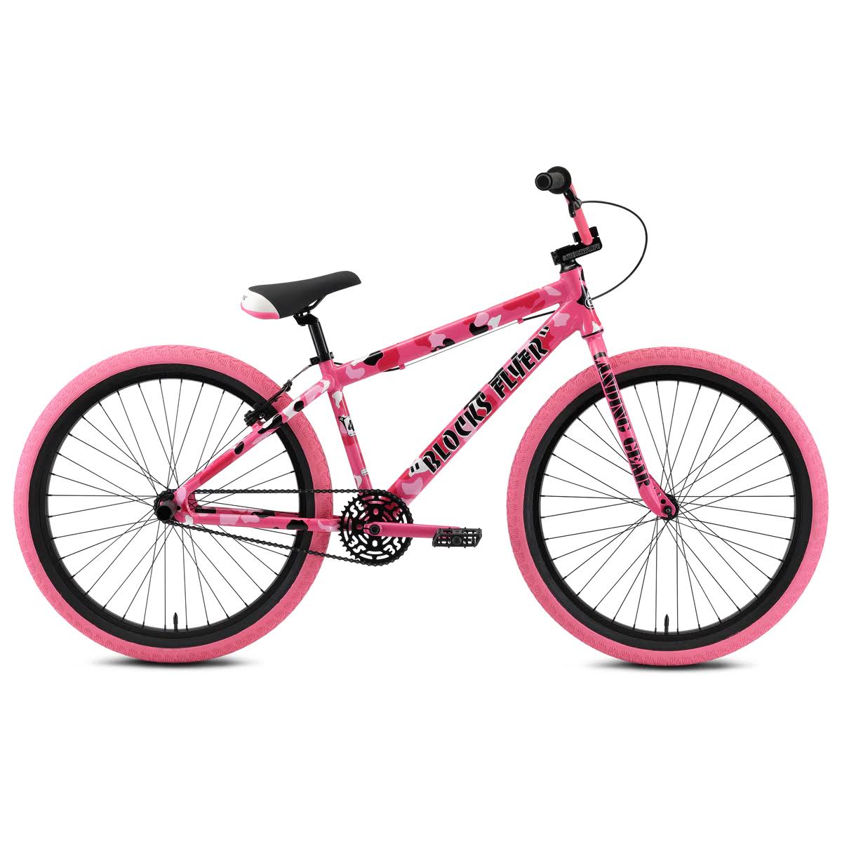 SE Bikes Blocks Flyer 26" Wheelie Bike Pink Camo | Alans BMX